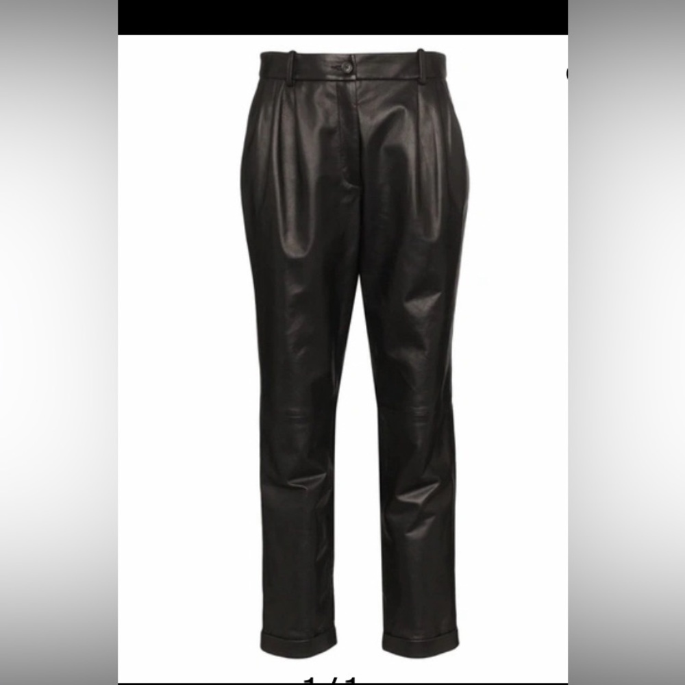 Nili Lotan Women's Black Leather Trousers